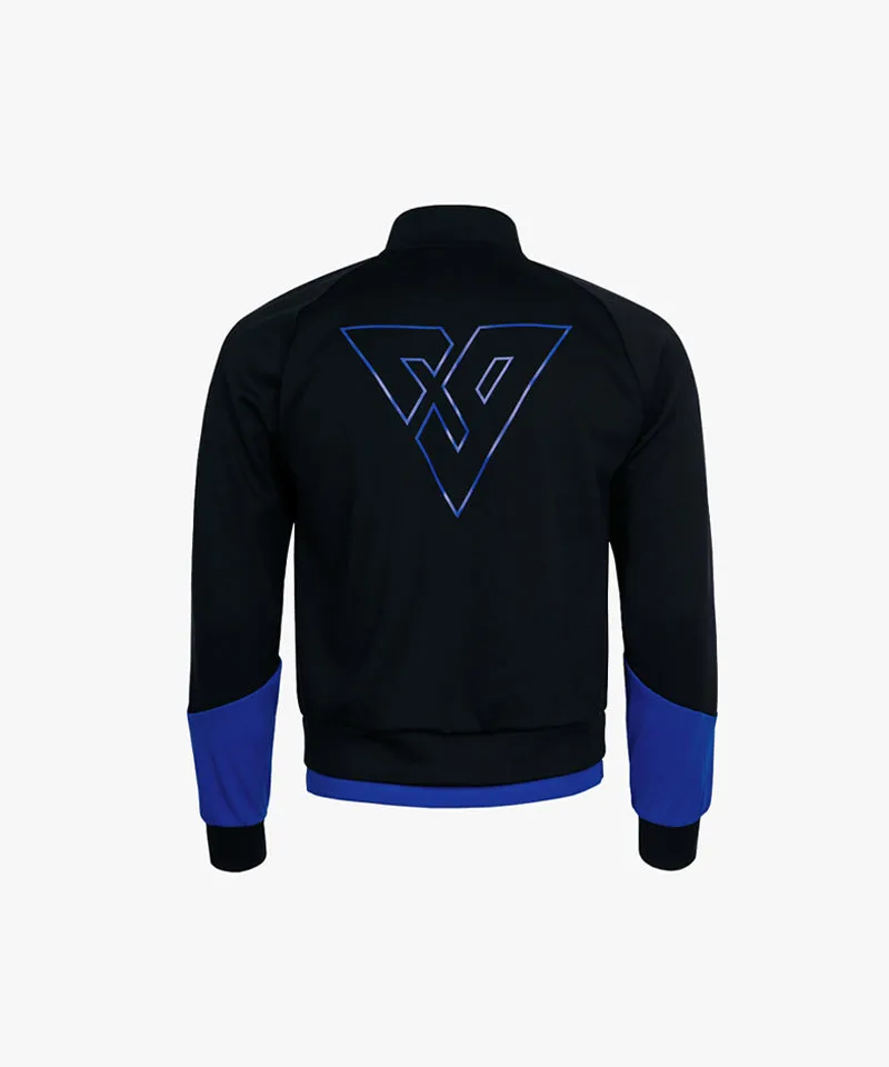 CREVE NINE: Men's Color Block Golf Zip-Up - Black
