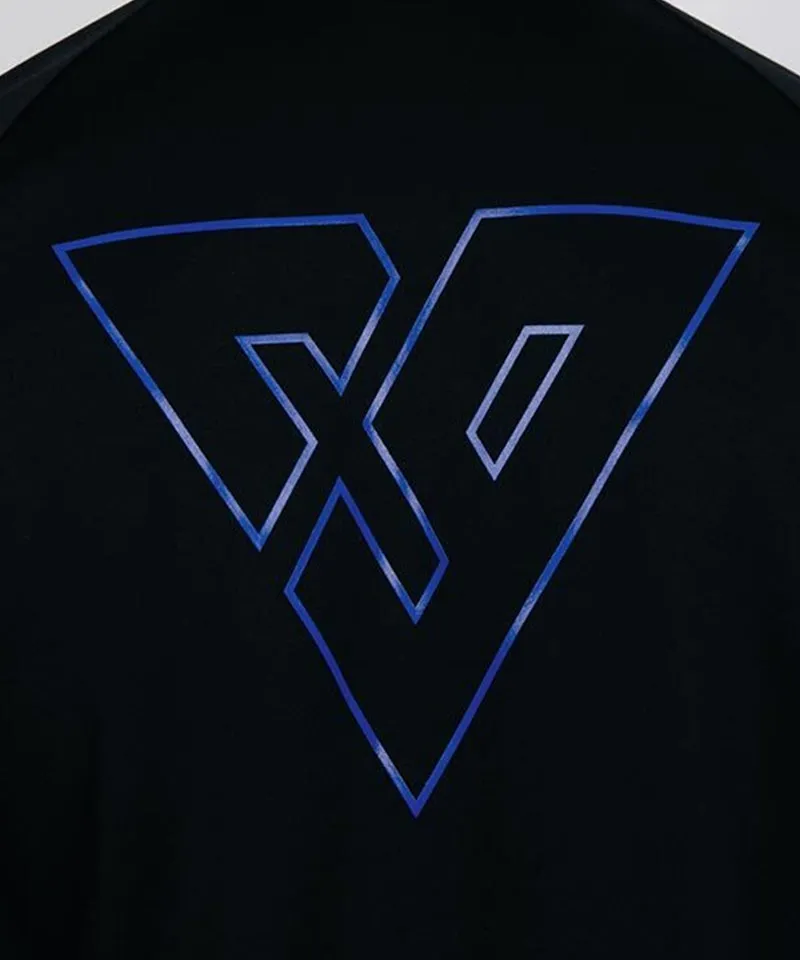 CREVE NINE: Men's Color Block Golf Zip-Up - Black