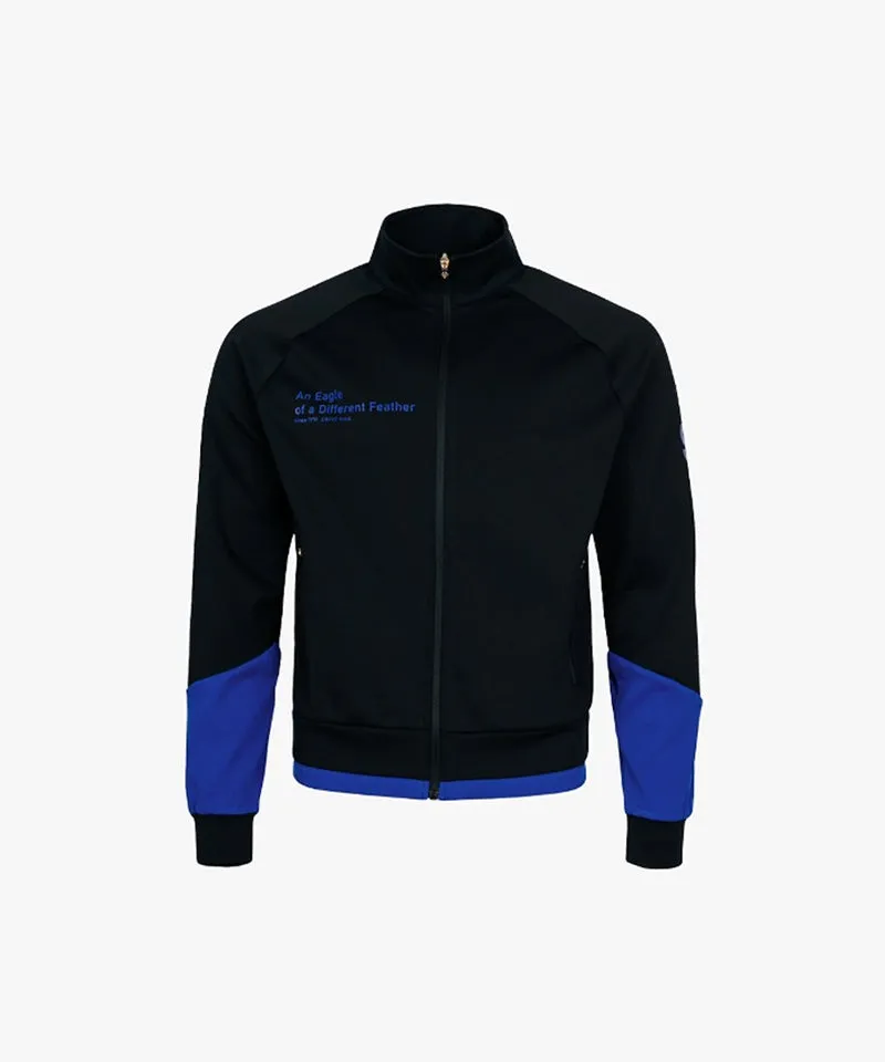 CREVE NINE: Men's Color Block Golf Zip-Up - Black