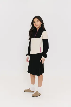 Crew Kids Half Zip Knit Black Top