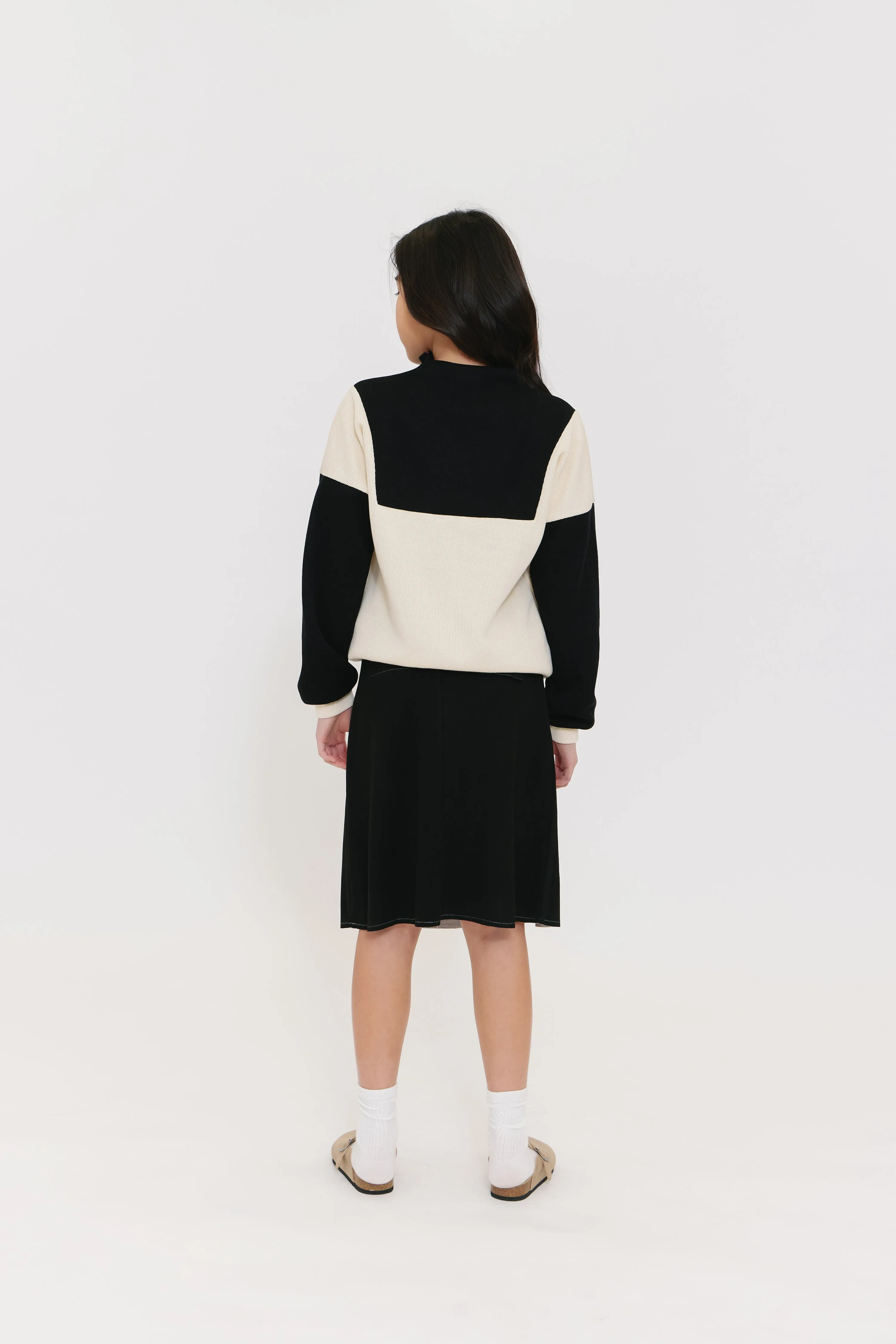 Crew Kids Half Zip Knit Black Top