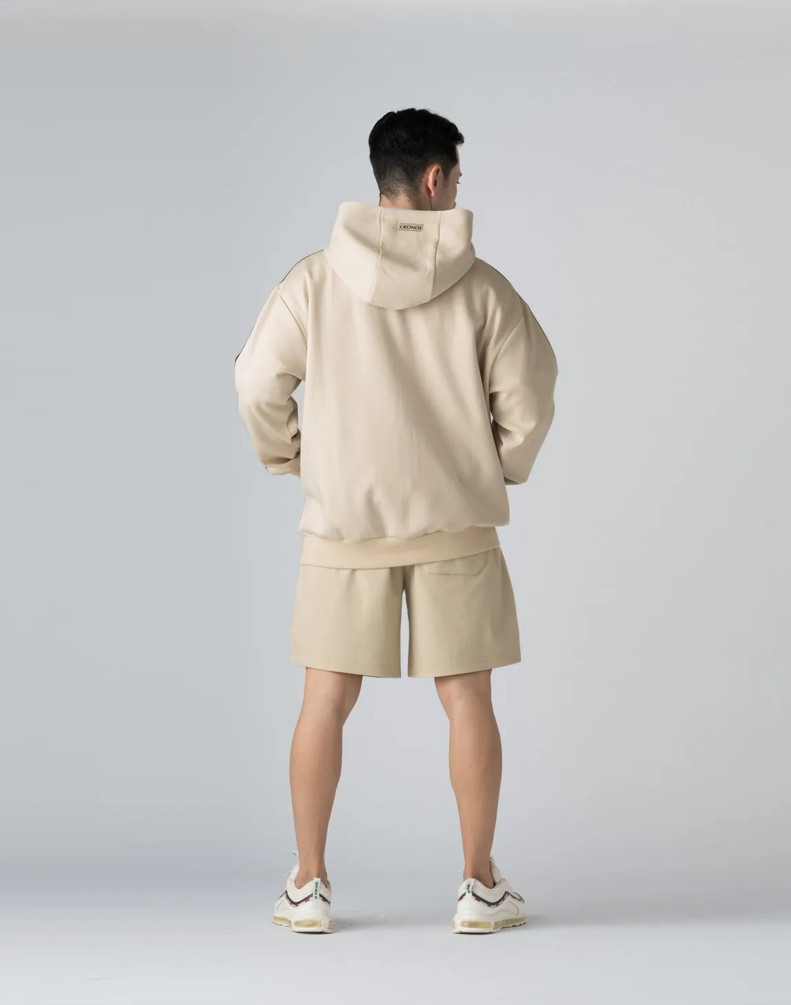 CRONOS DOUBLE STRIPES ZIP HOODIE【CREAM】