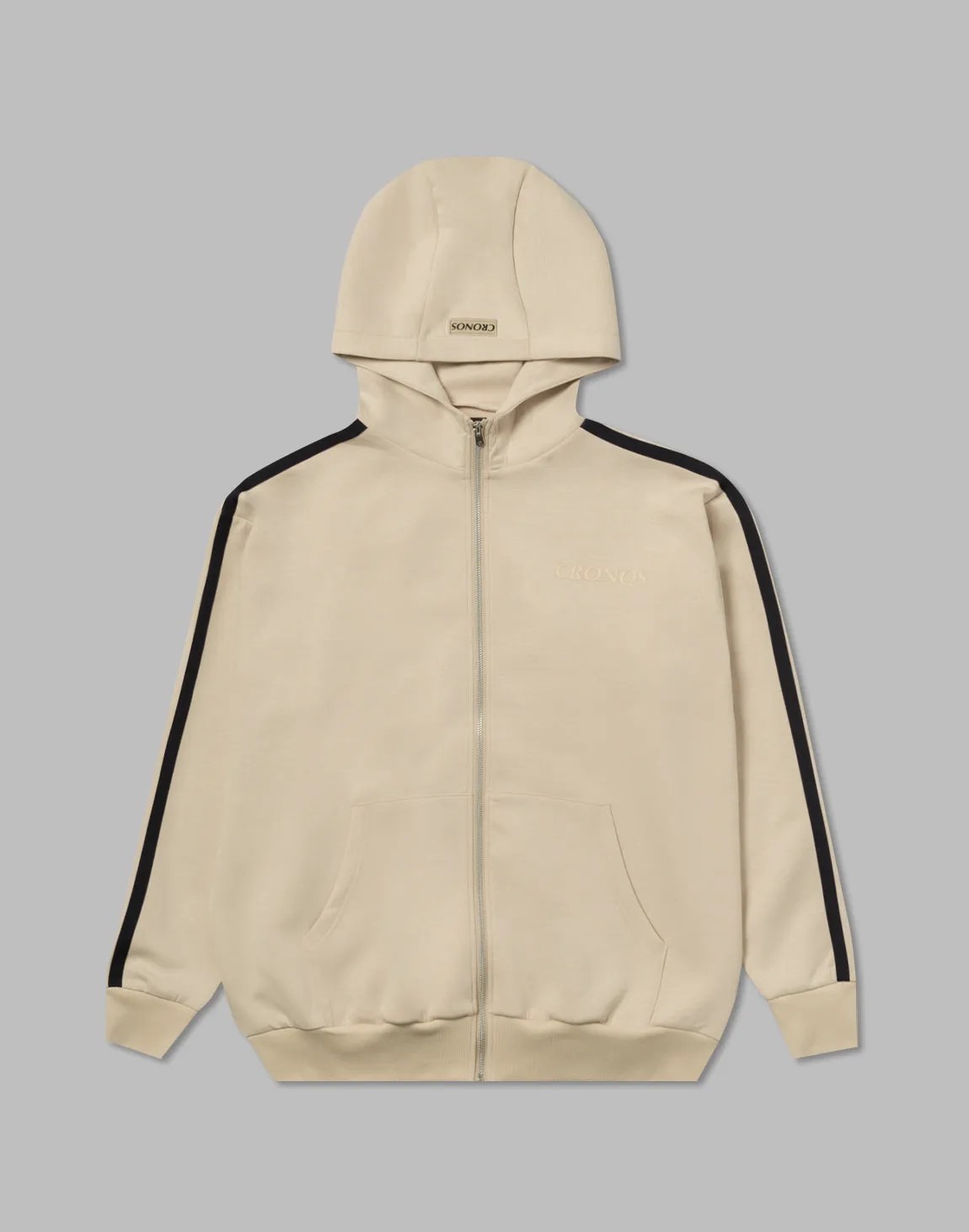 CRONOS DOUBLE STRIPES ZIP HOODIE【CREAM】