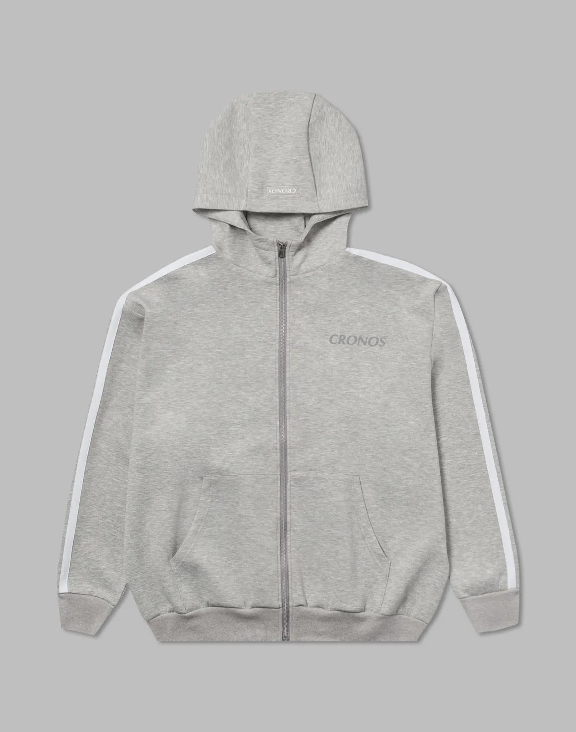 CRONOS DOUBLE STRIPES ZIP HOODIE【M.GRAY】