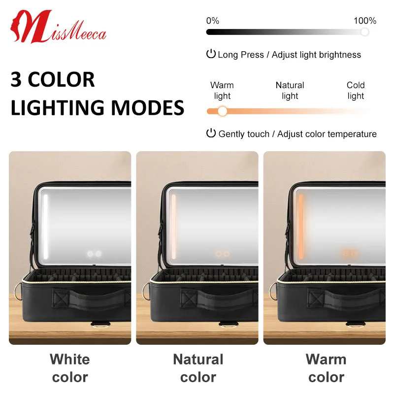 Custom Logo Waterproof Large Capacity Travel Cosmetic Bag Pu Leather Makeup Bag