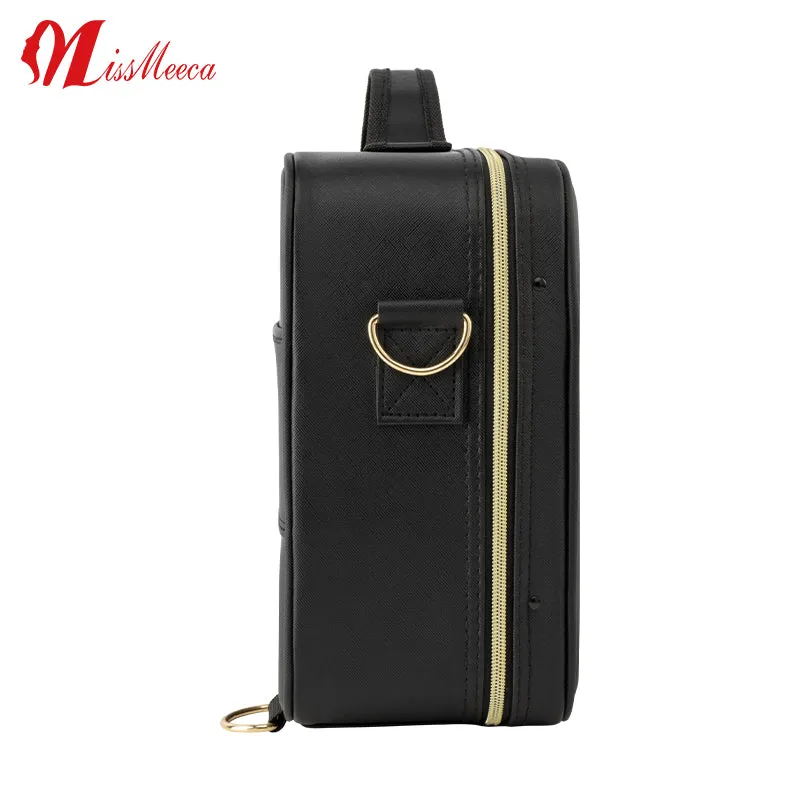 Custom Logo Waterproof Large Capacity Travel Cosmetic Bag Pu Leather Makeup Bag