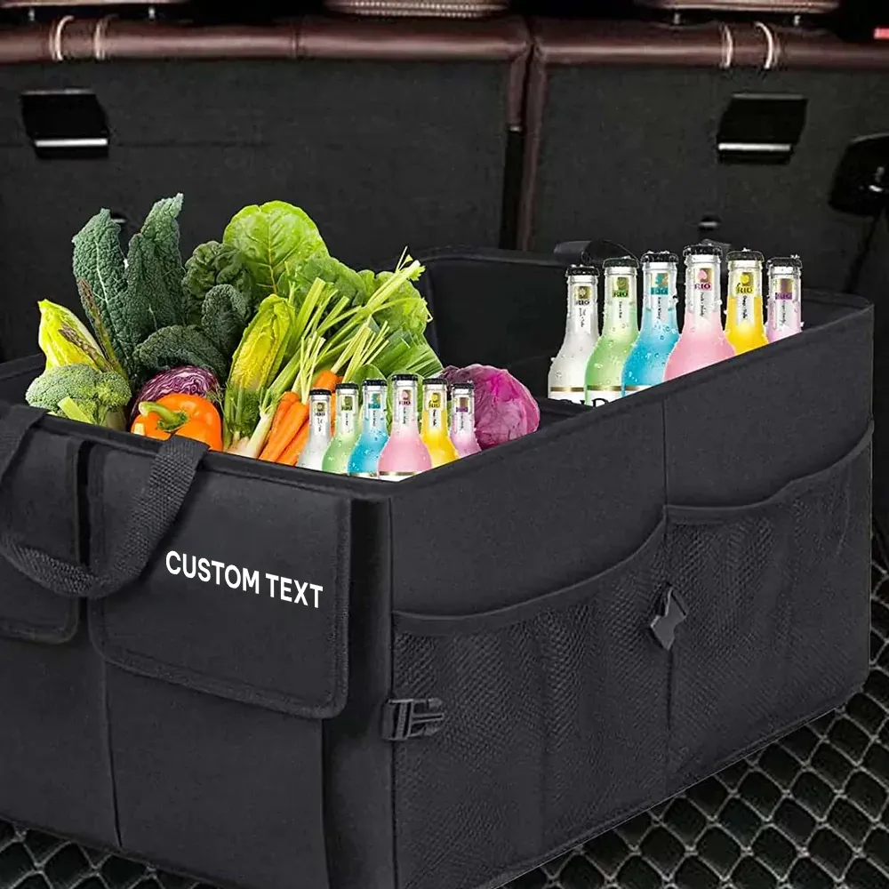 Custom Text For Car Trunk Organizer, Compatible with All Cars, Foldable Car Trunk Storage Box, Storage Bag, Waterproof, Dust-proof, Stain-Resistant JG12997
