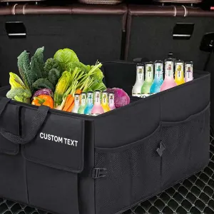 Custom Text For Car Trunk Organizer, Compatible with All Cars, Foldable Car Trunk Storage Box, Storage Bag, Waterproof, Dust-proof, Stain-Resistant JG12997