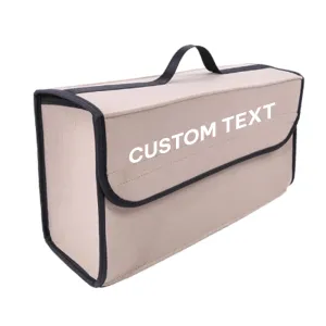 Custom Text For Soft Felt Car Bag Organizer, Compatible with All Cars, Folding Car Storage Box Non Slip Fireproof Car Trunk Organizer AC12990