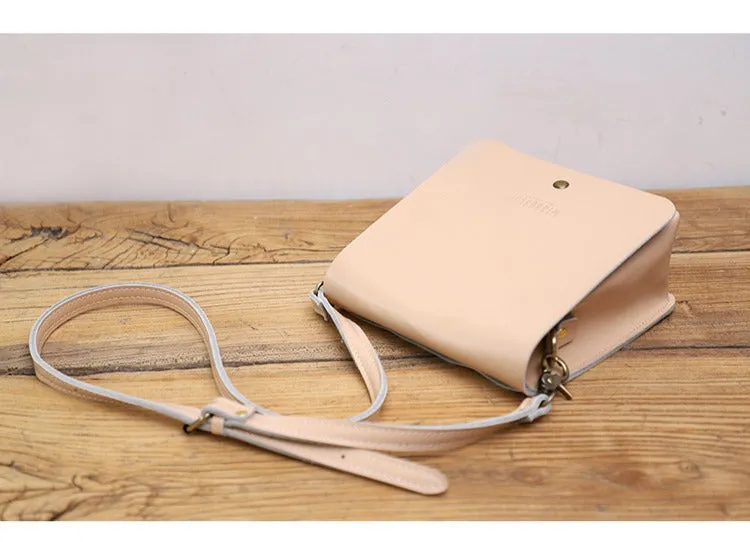 Cute Black LEATHER Square Side Bag Handmade WOMEN Phone Crossbody BAG Purse FOR WOMEN