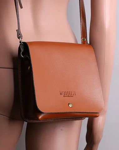 Cute Black LEATHER Square Side Bag Handmade WOMEN Phone Crossbody BAG Purse FOR WOMEN