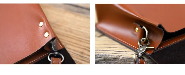 Cute Black LEATHER Square Side Bag Handmade WOMEN Phone Crossbody BAG Purse FOR WOMEN