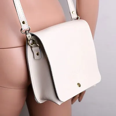 Cute Black LEATHER Square Side Bag Handmade WOMEN Phone Crossbody BAG Purse FOR WOMEN