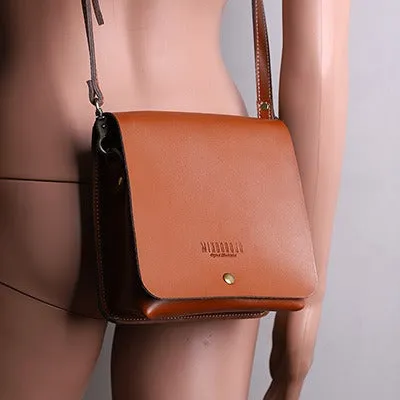 Cute Black LEATHER Square Side Bag Handmade WOMEN Phone Crossbody BAG Purse FOR WOMEN