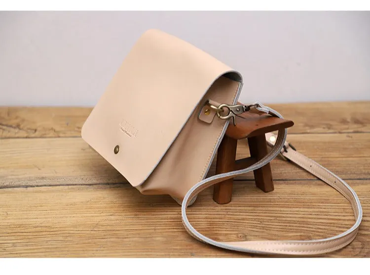 Cute Black LEATHER Square Side Bag Handmade WOMEN Phone Crossbody BAG Purse FOR WOMEN