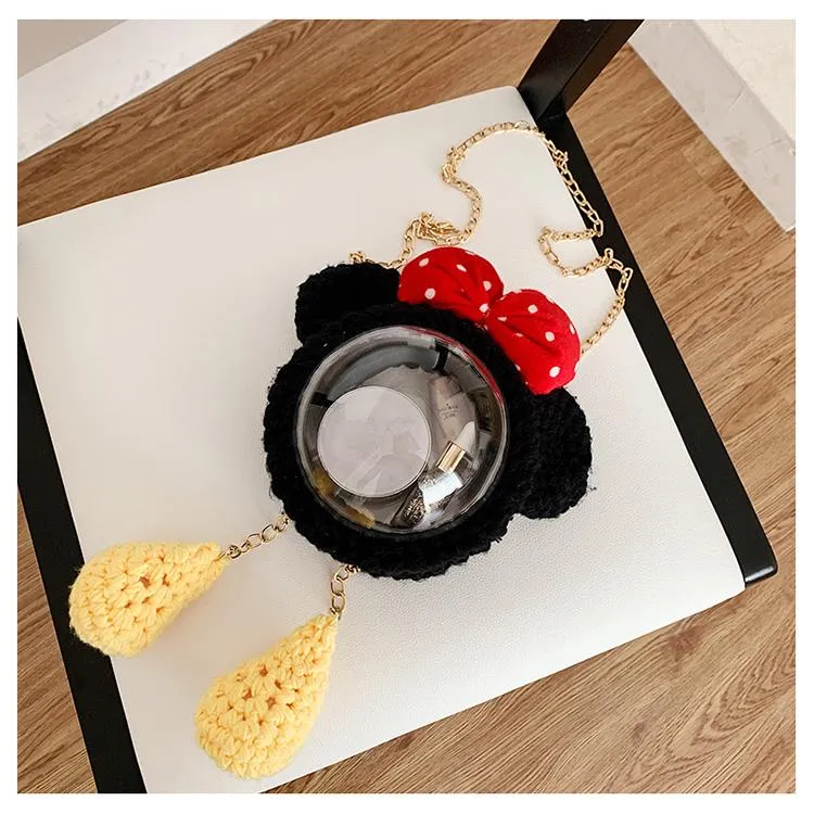 Cute Minnie Mouse Crochet Crossbody Purse Minnie Mouse Crochet Shoulder Bag for Girl Minnie Mouse Crochet Crossbody Purse