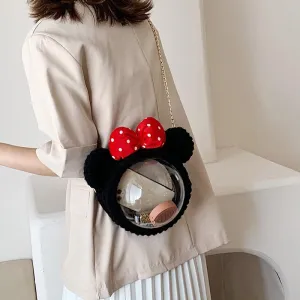 Cute Minnie Mouse Crochet Crossbody Purse Minnie Mouse Crochet Shoulder Bag for Girl Minnie Mouse Crochet Crossbody Purse