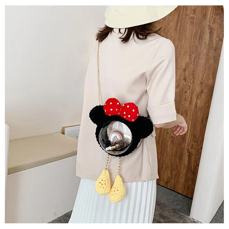 Cute Minnie Mouse Crochet Crossbody Purse Minnie Mouse Crochet Shoulder Bag for Girl Minnie Mouse Crochet Crossbody Purse
