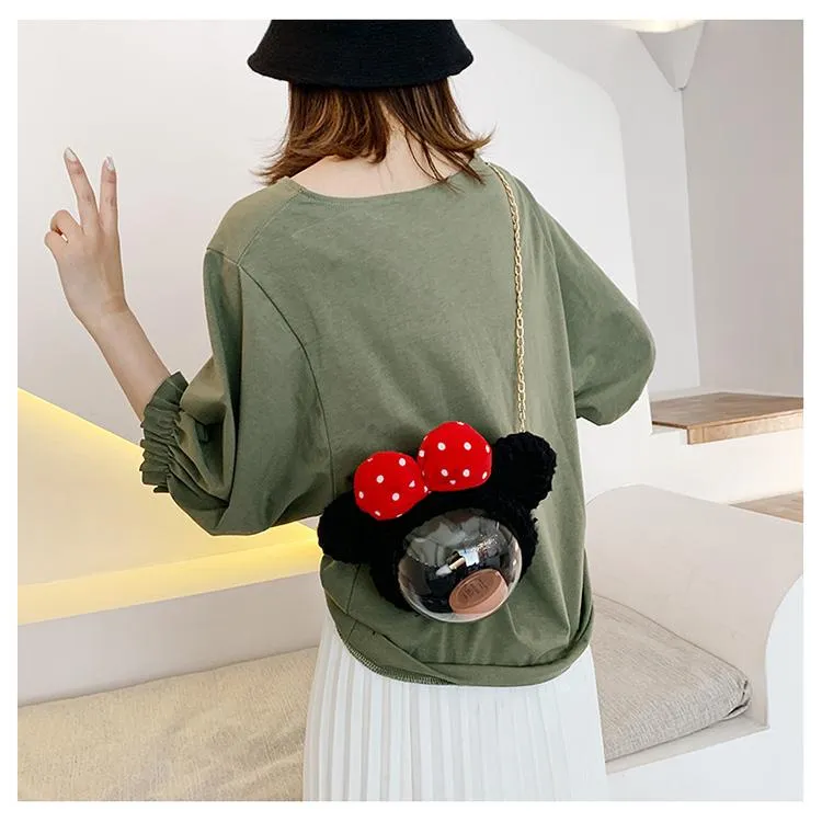 Cute Minnie Mouse Crochet Crossbody Purse Minnie Mouse Crochet Shoulder Bag for Girl Minnie Mouse Crochet Crossbody Purse