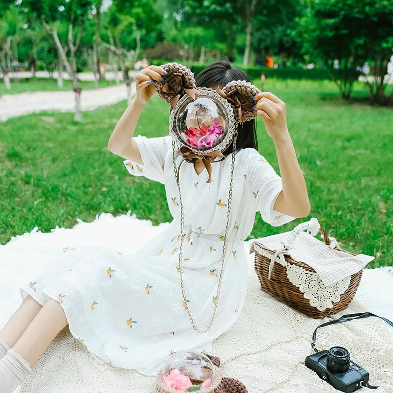 Cute Teddy Bear Crochet Crossbody Purses Teddy Bear Crochet Shoulder Bag for Girl Teddy Bear Crochet Crossbody Purses