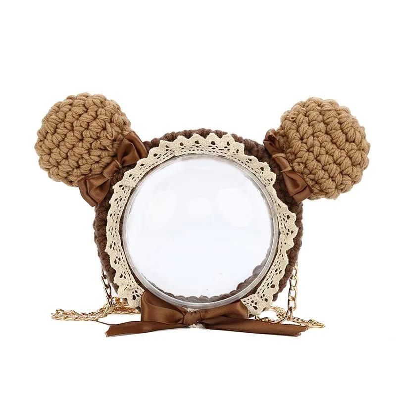 Cute Teddy Bear Crochet Crossbody Purses Teddy Bear Crochet Shoulder Bag for Girl Teddy Bear Crochet Crossbody Purses
