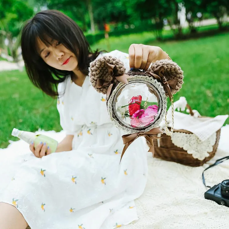 Cute Teddy Bear Crochet Crossbody Purses Teddy Bear Crochet Shoulder Bag for Girl Teddy Bear Crochet Crossbody Purses