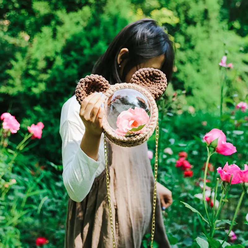 Cute Teddy Bear Crochet Crossbody Purses Teddy Bear Crochet Shoulder Bag for Girl Teddy Bear Crochet Crossbody Purses