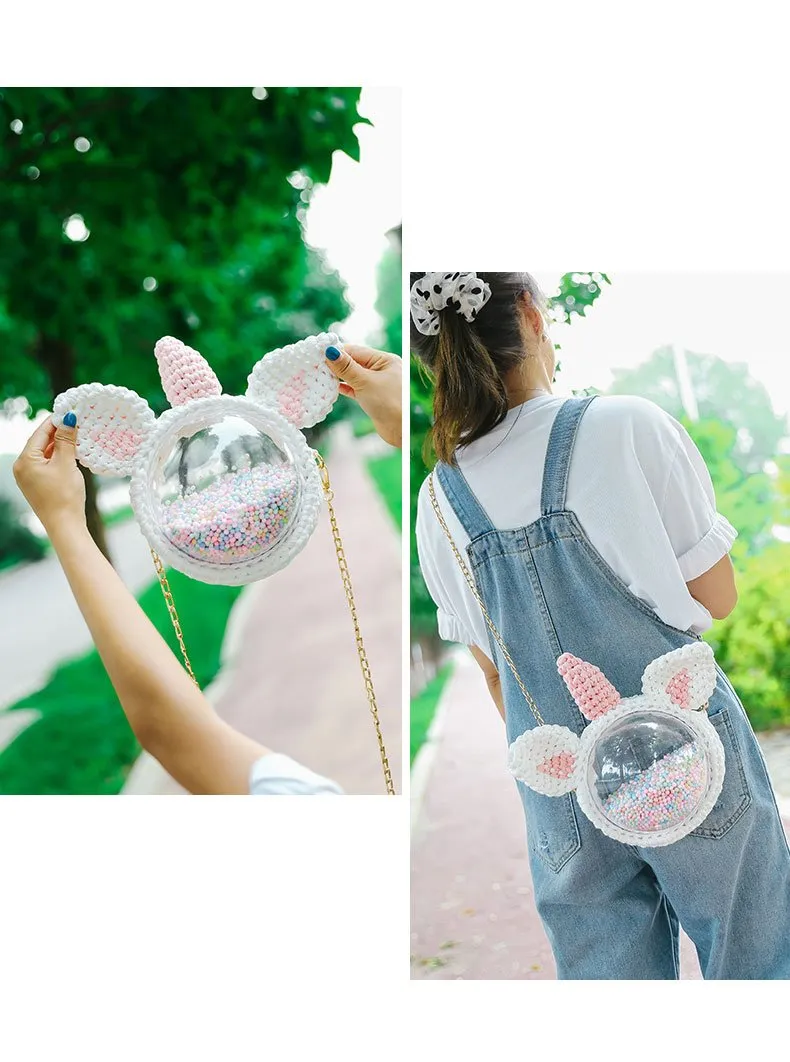 Cute Unicorn Crochet Crossbody Purse Unicorn Crochet Shoulder Bags for Girl Unicorn Crochet Crossbody Purses