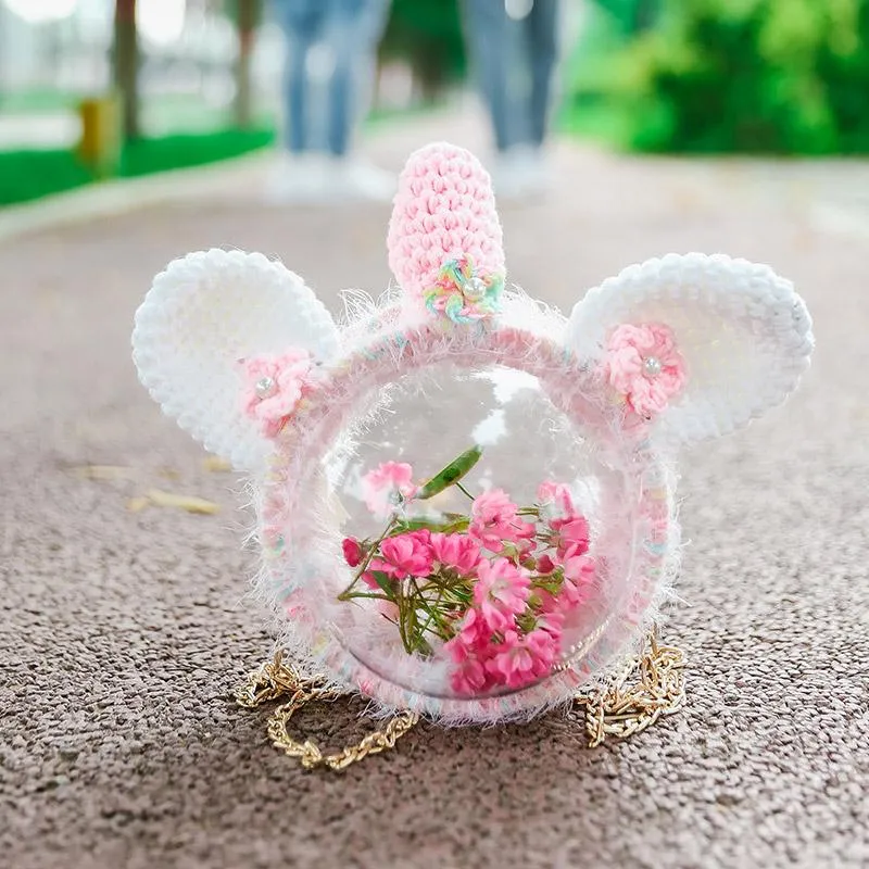 Cute Unicorn Crochet Crossbody Purse Unicorn Crochet Shoulder Bags for Girl Unicorn Crochet Crossbody Purses