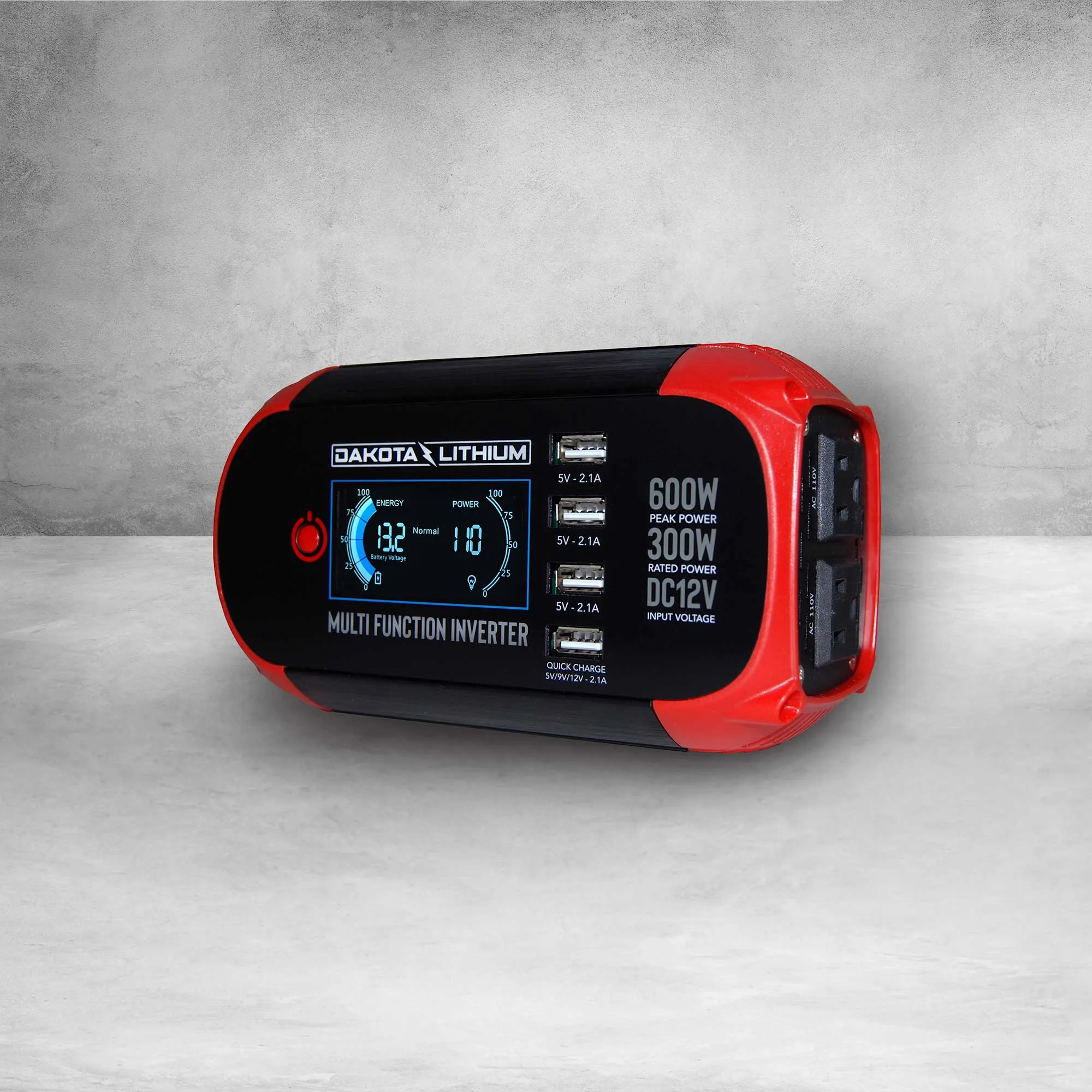 Dakota Lithium Multi Function 300W Power Inverter DC 12V To 110V AC Converter