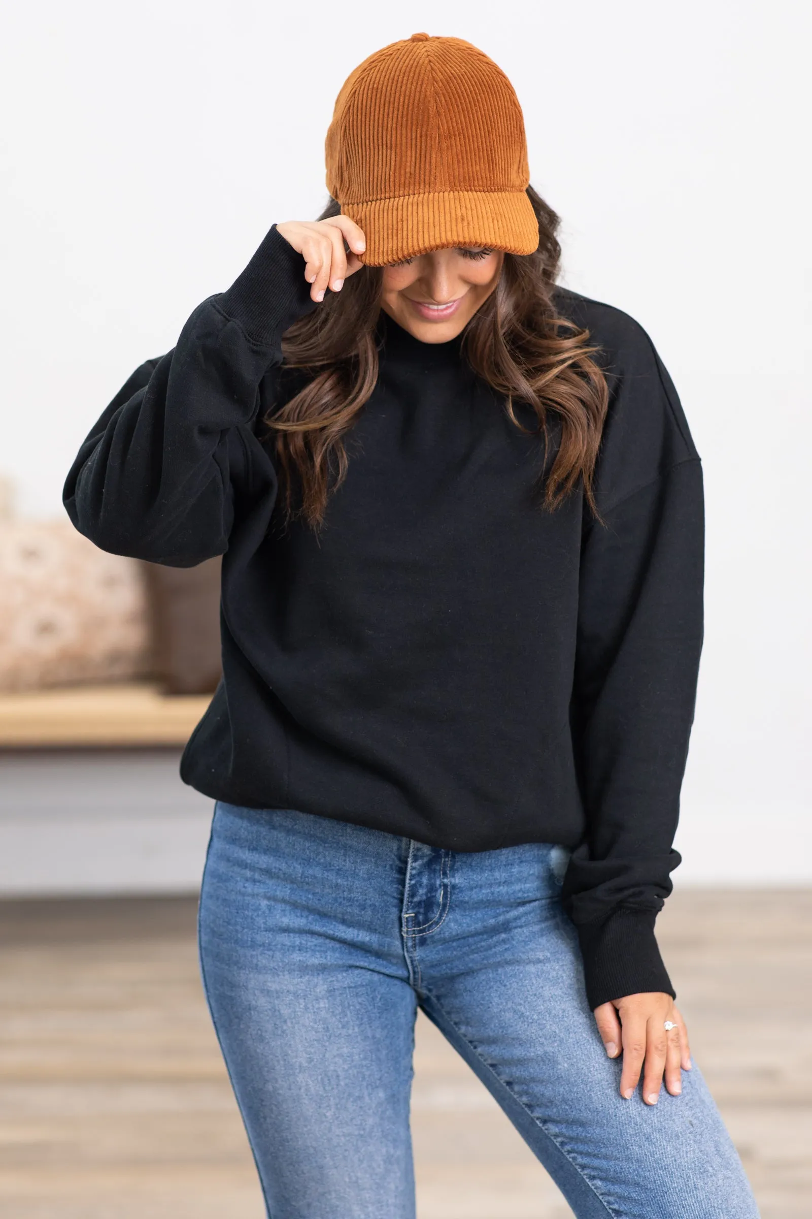 Dark Camel Corduroy Baseball Hat