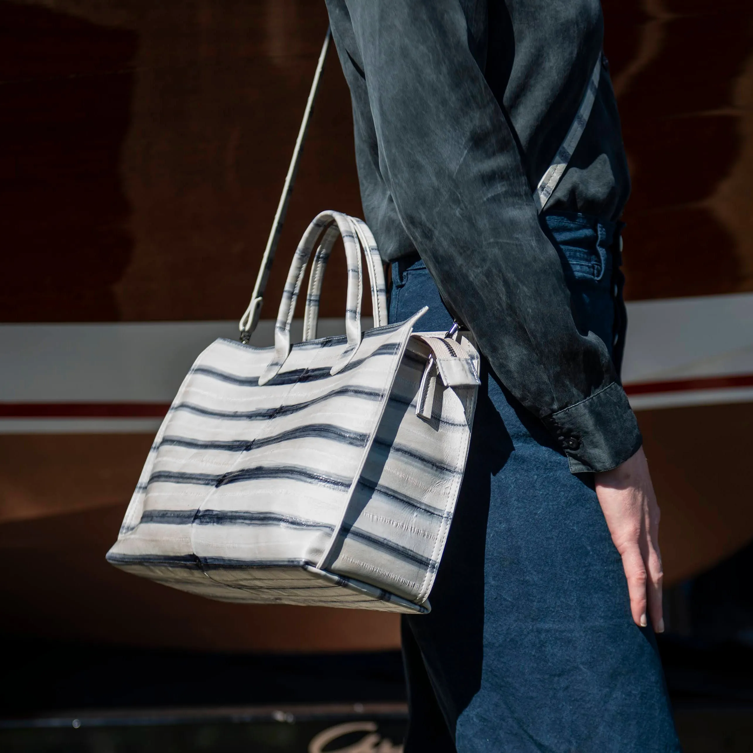 DAY BAG GRASS GENUINE OSTRICH