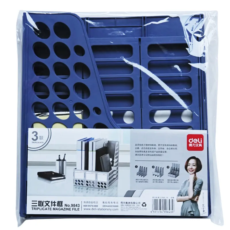 Deli Plastic Magazine File 3 Division