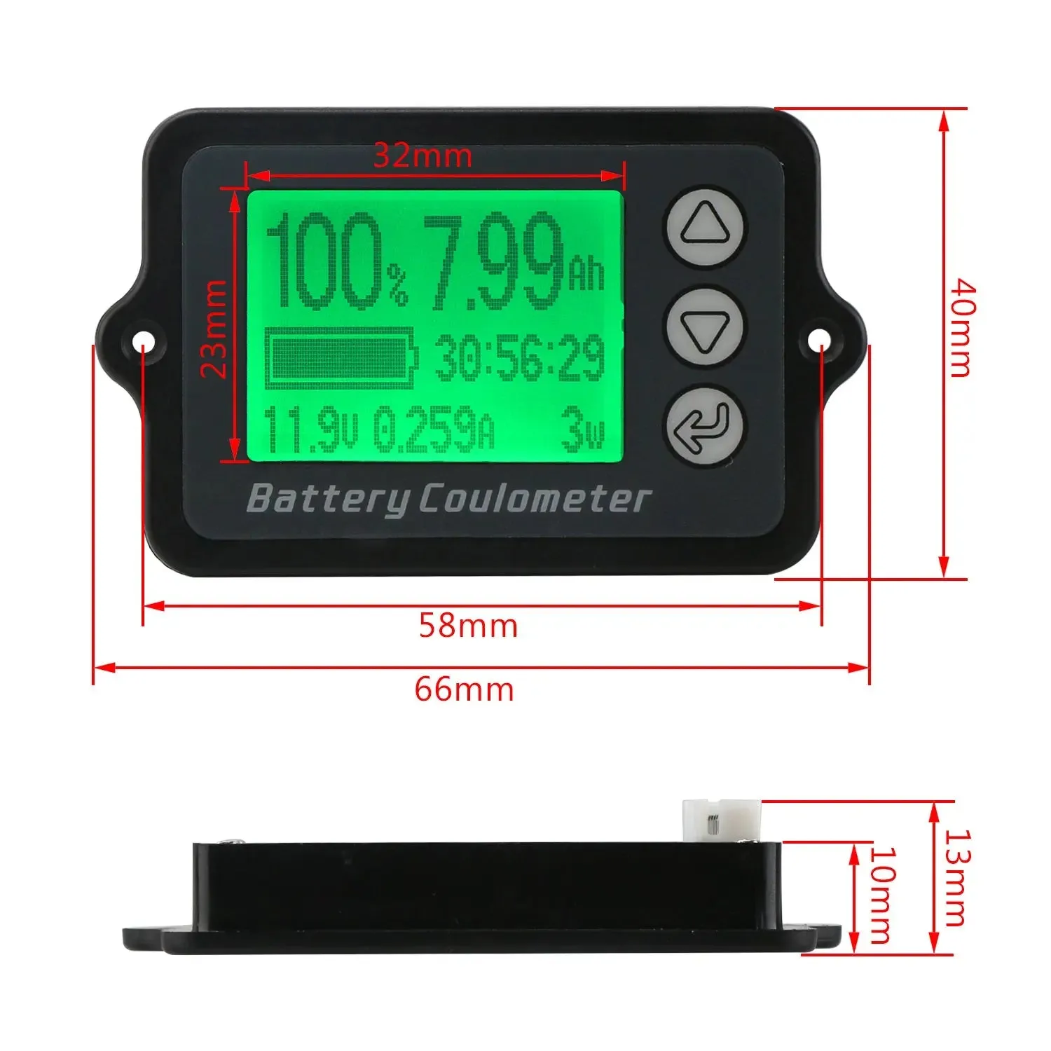 Digital Meter DC 8-80V 50A Battery Coulometre Universal Battery Capacity Tester Suits Lifepo Coloumb Counter