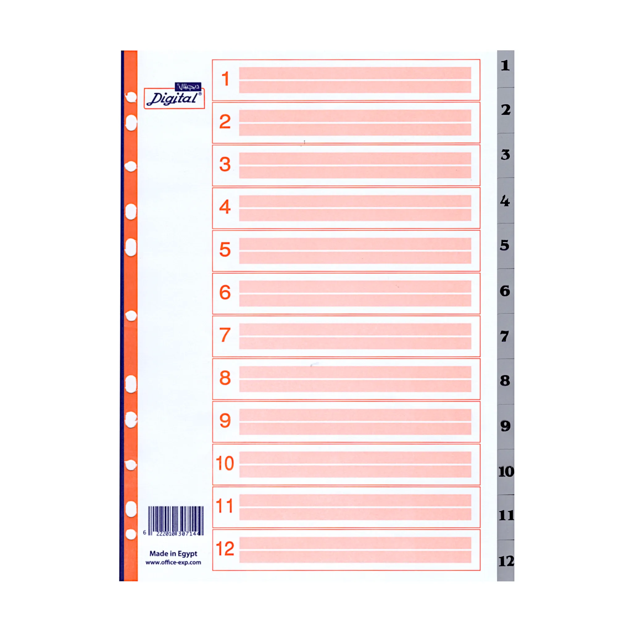 Digital Multi-Tab Numerical Index Dividers