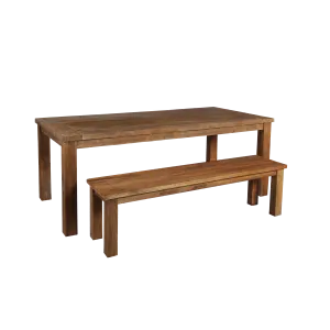 Dining table recycled teak on wood legs