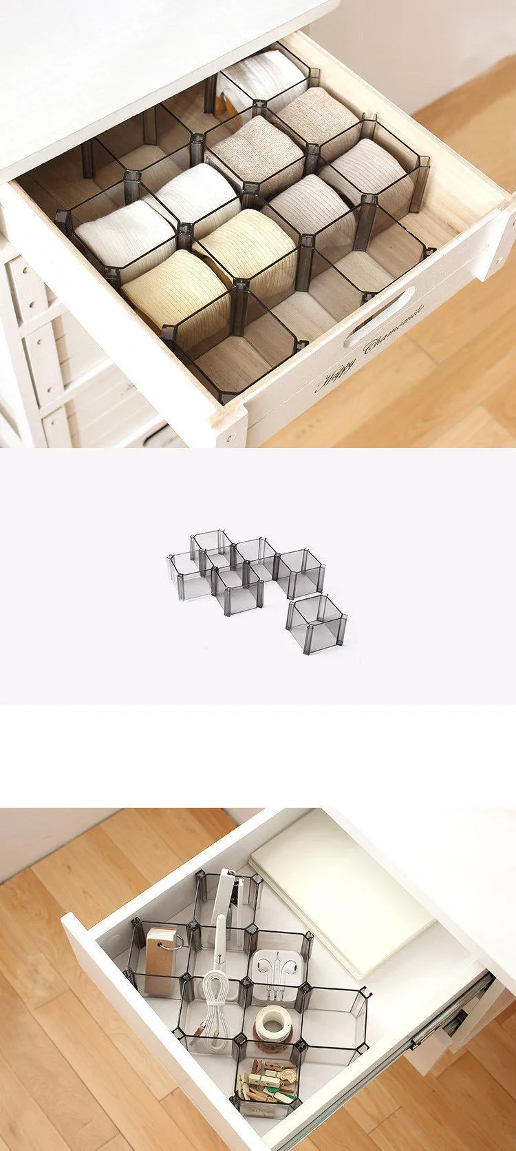DIY Hive Plastic box drawer Stockings organizer