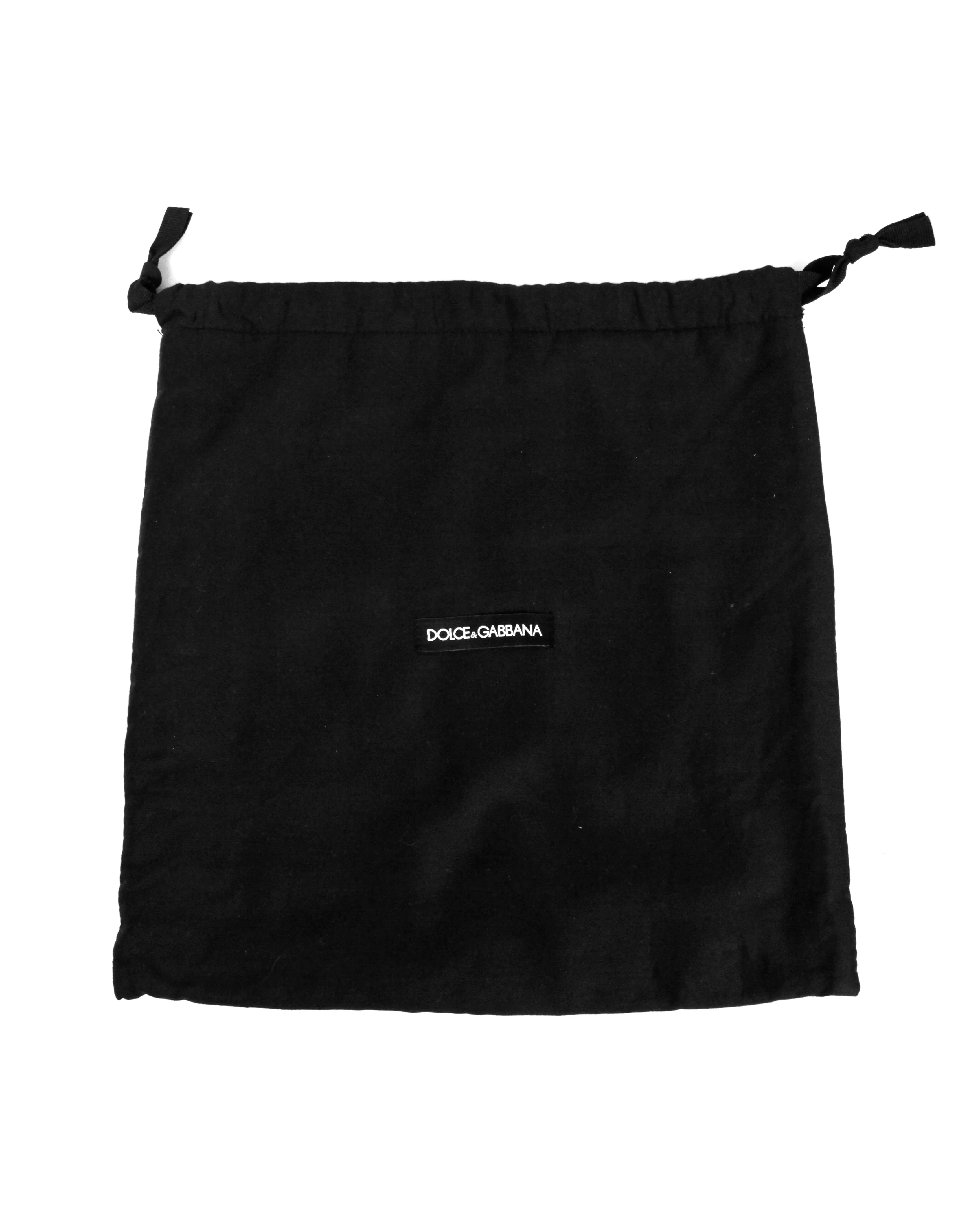 Dolce & Gabbana Black Nappa Leather Medium Devotion Crossbody Bag