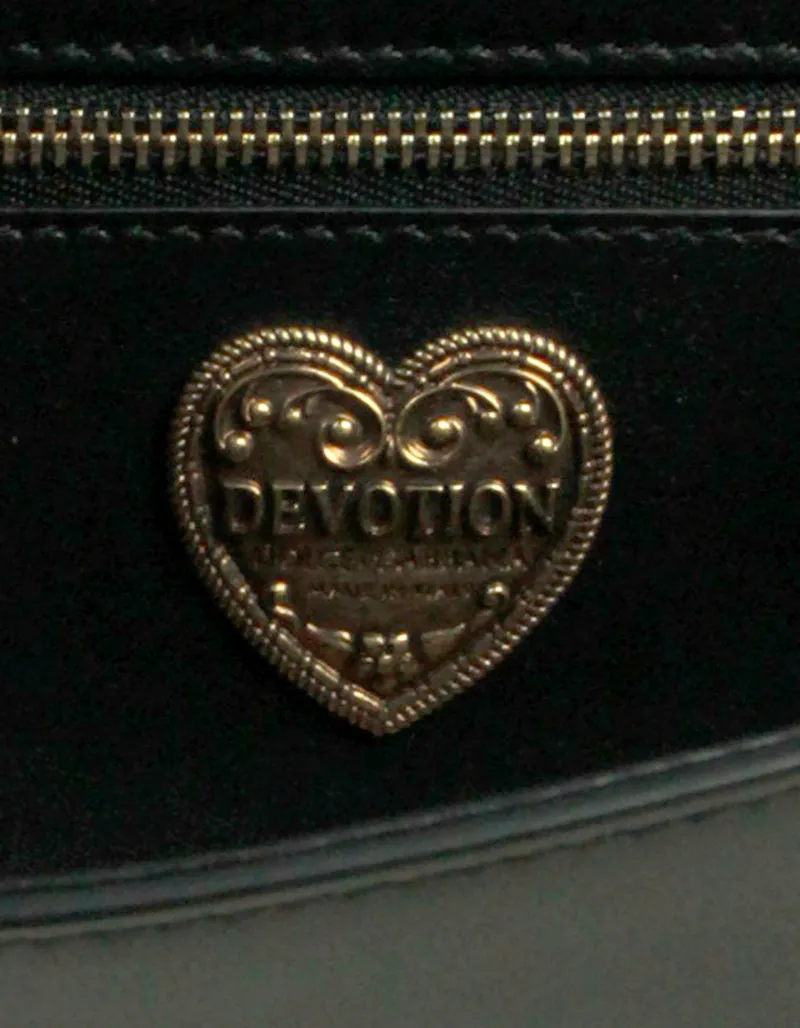 Dolce & Gabbana Black Nappa Leather Medium Devotion Crossbody Bag