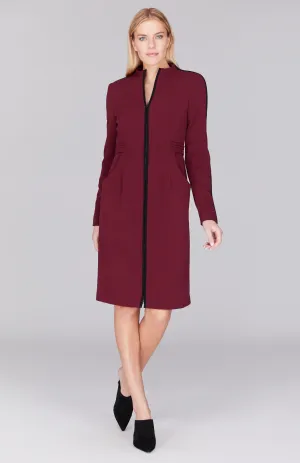 Double Face Fitted Dress w/ Contrast Bias