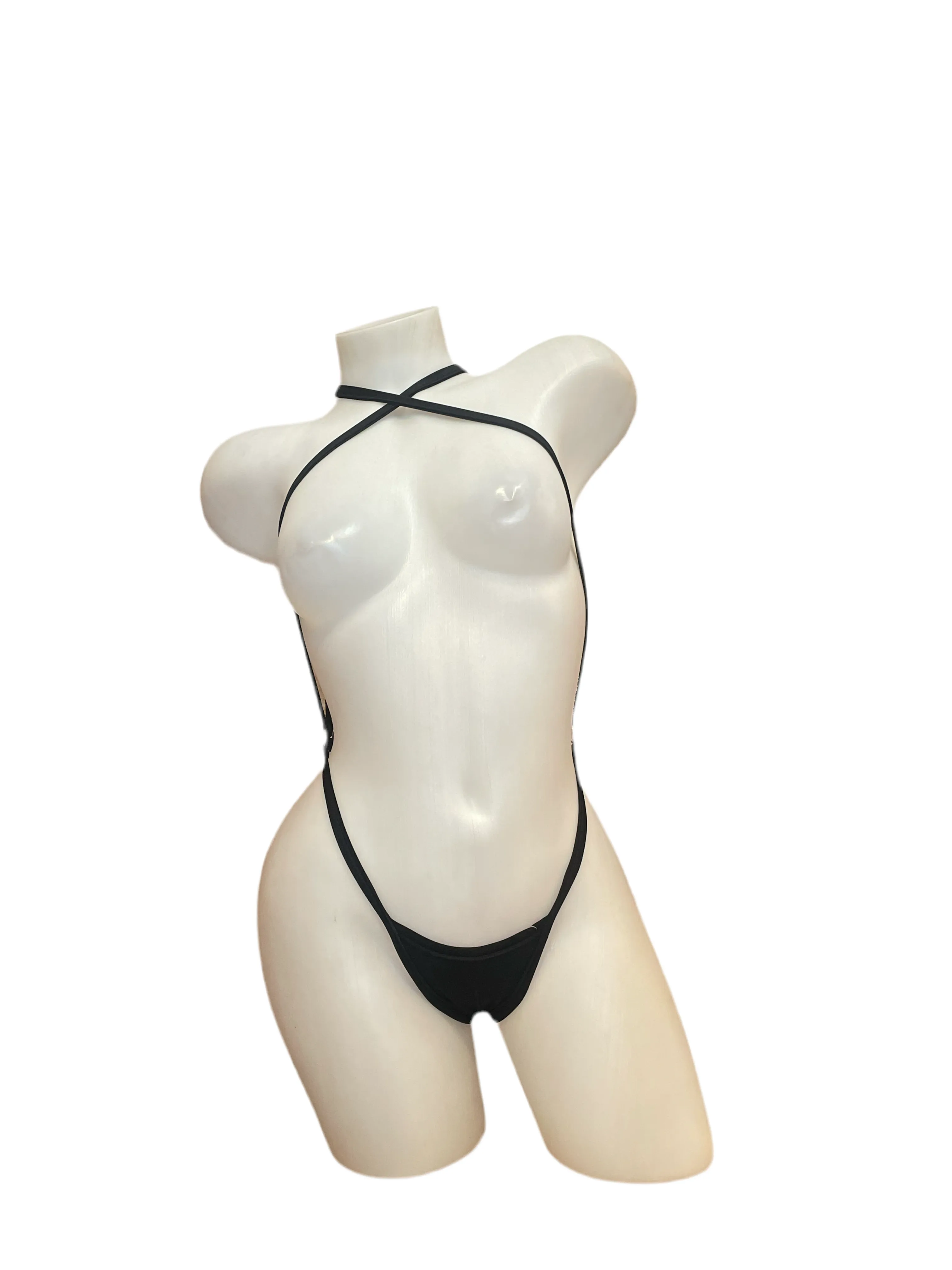 Double Sling Shot Thong Black