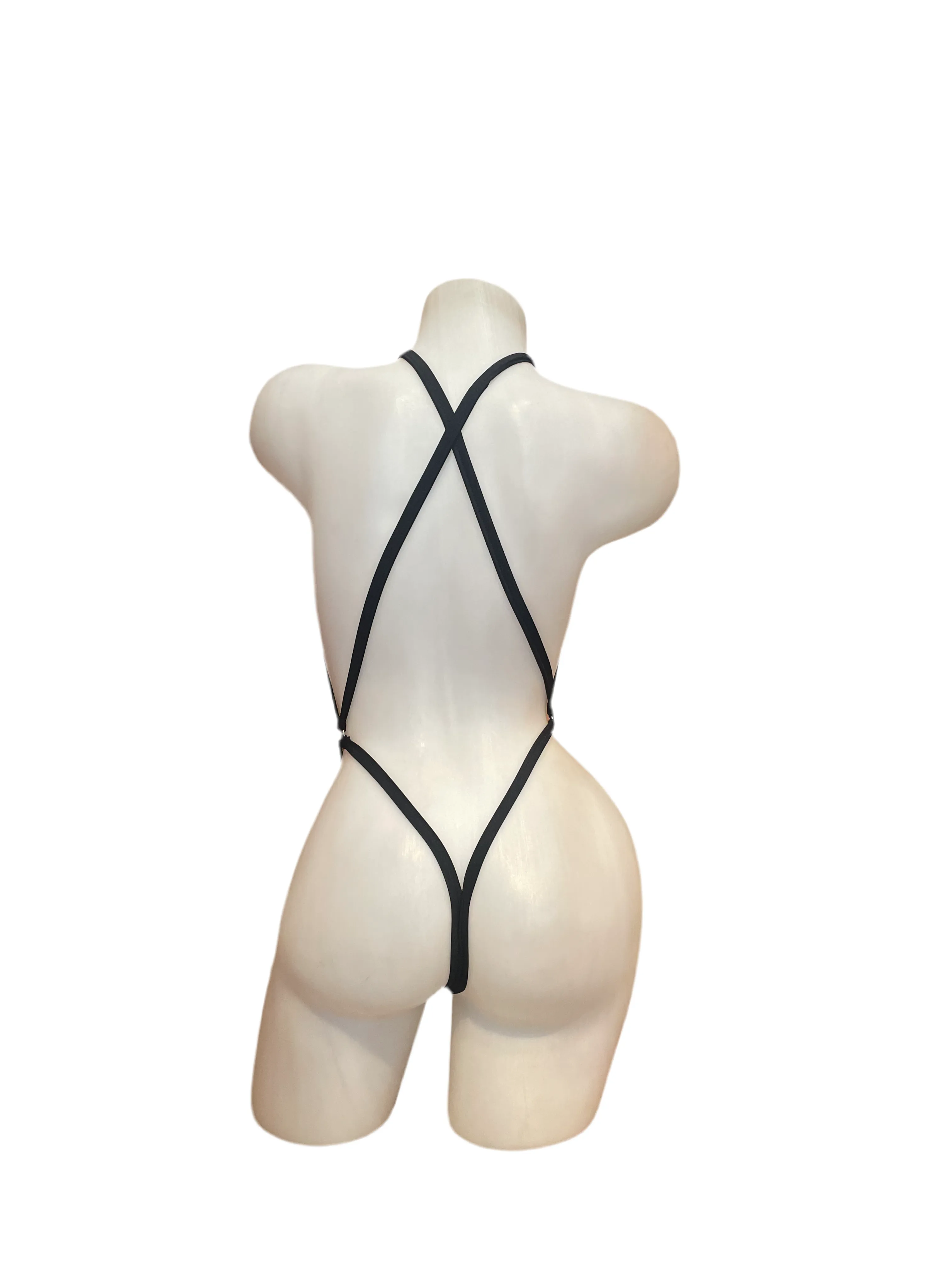 Double Sling Shot Thong Black