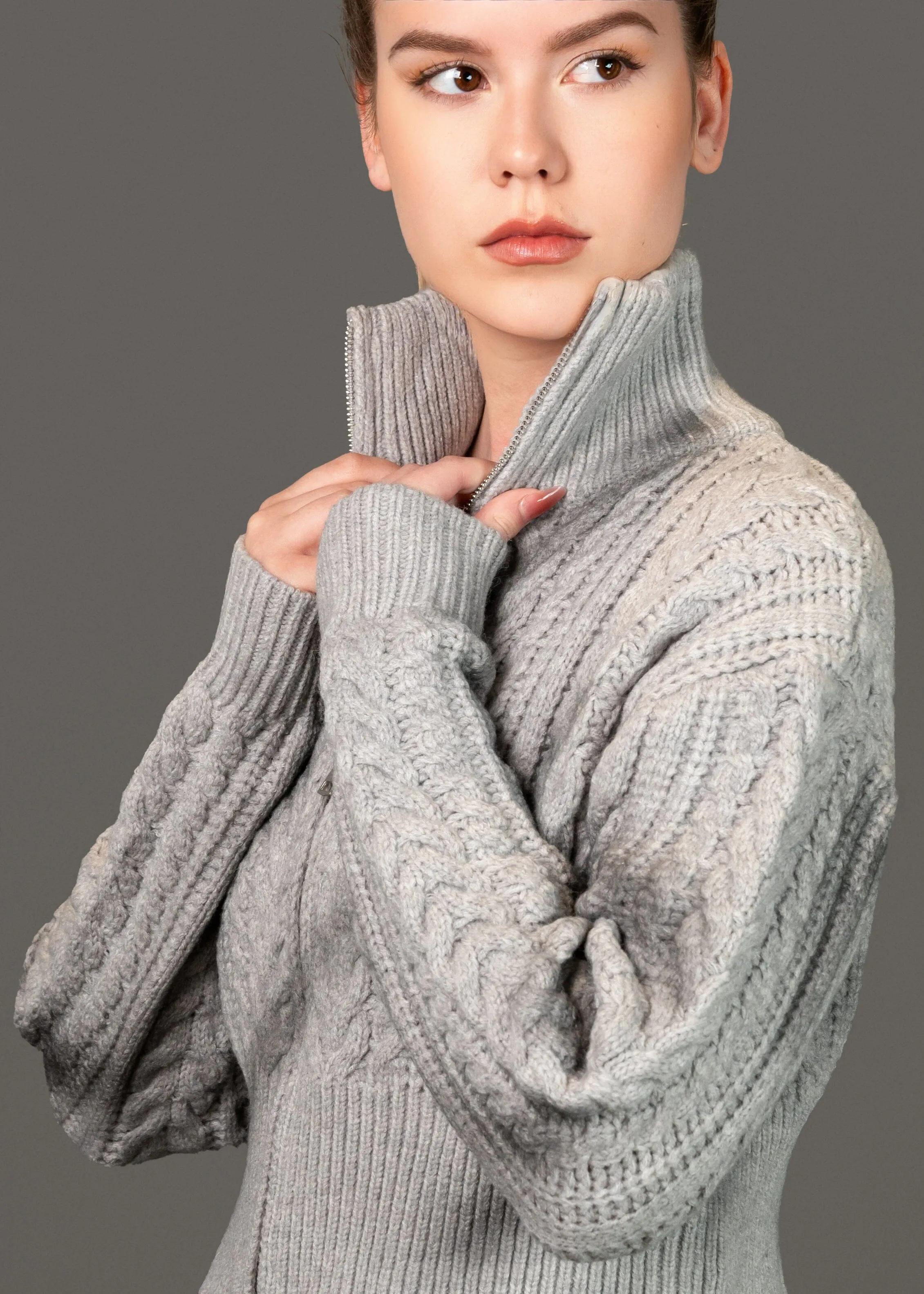 Double Zip Cropped Sweater
