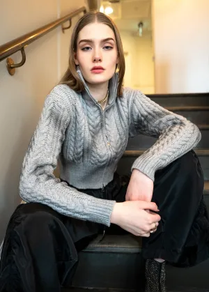 Double Zip Cropped Sweater