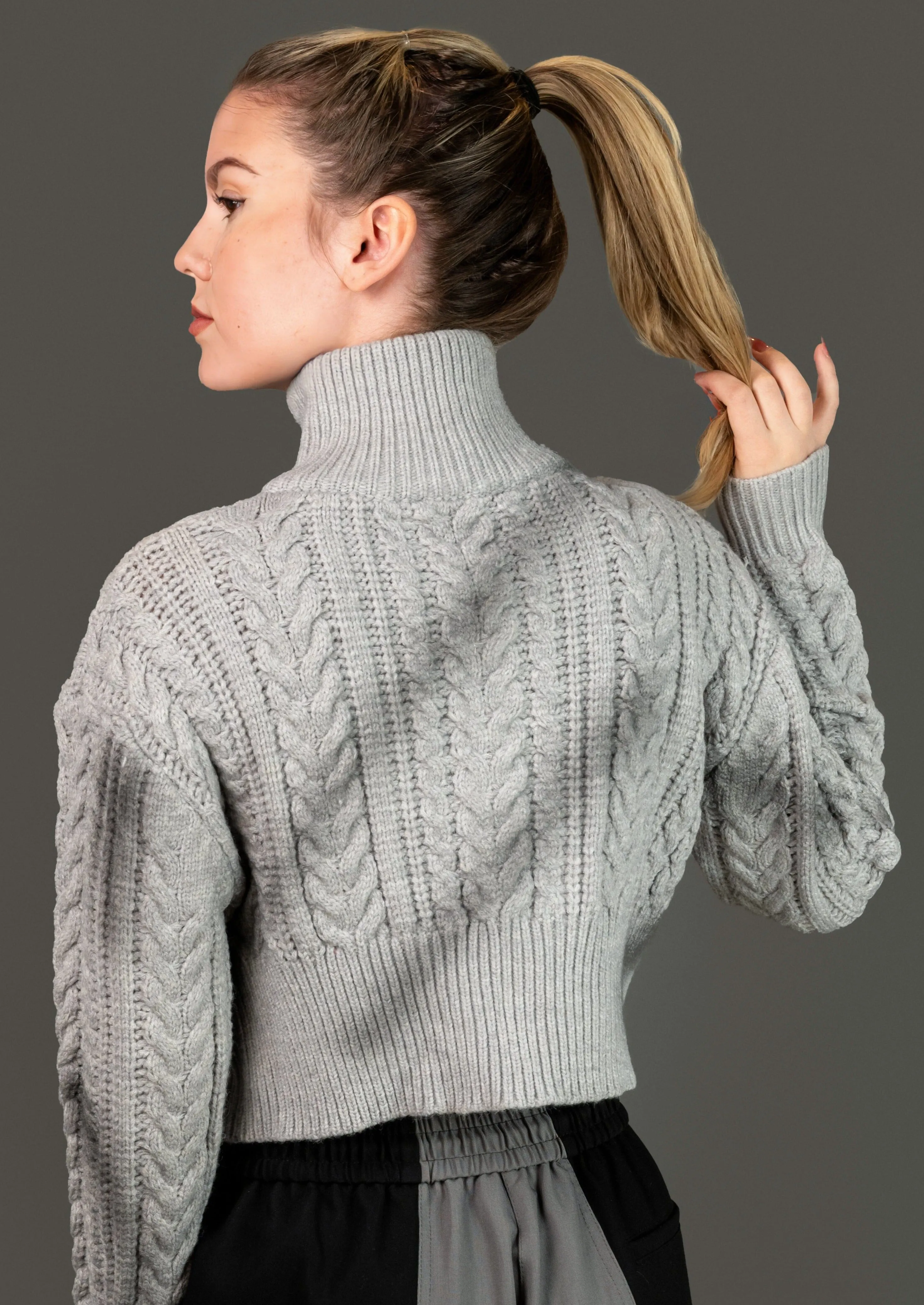 Double Zip Cropped Sweater