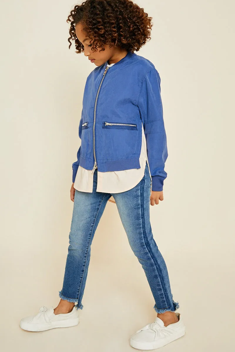 Double Zip-Up Bomber Jacket