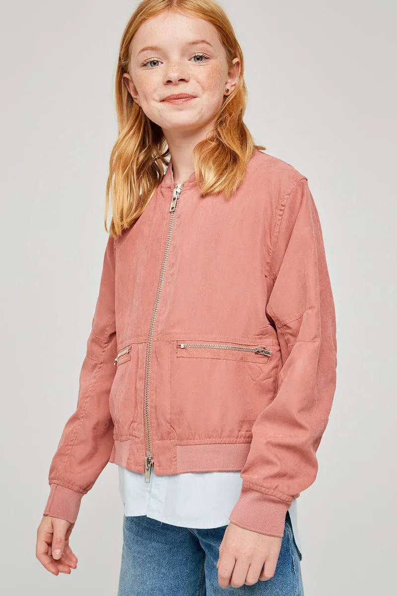 Double Zip-Up Bomber Jacket