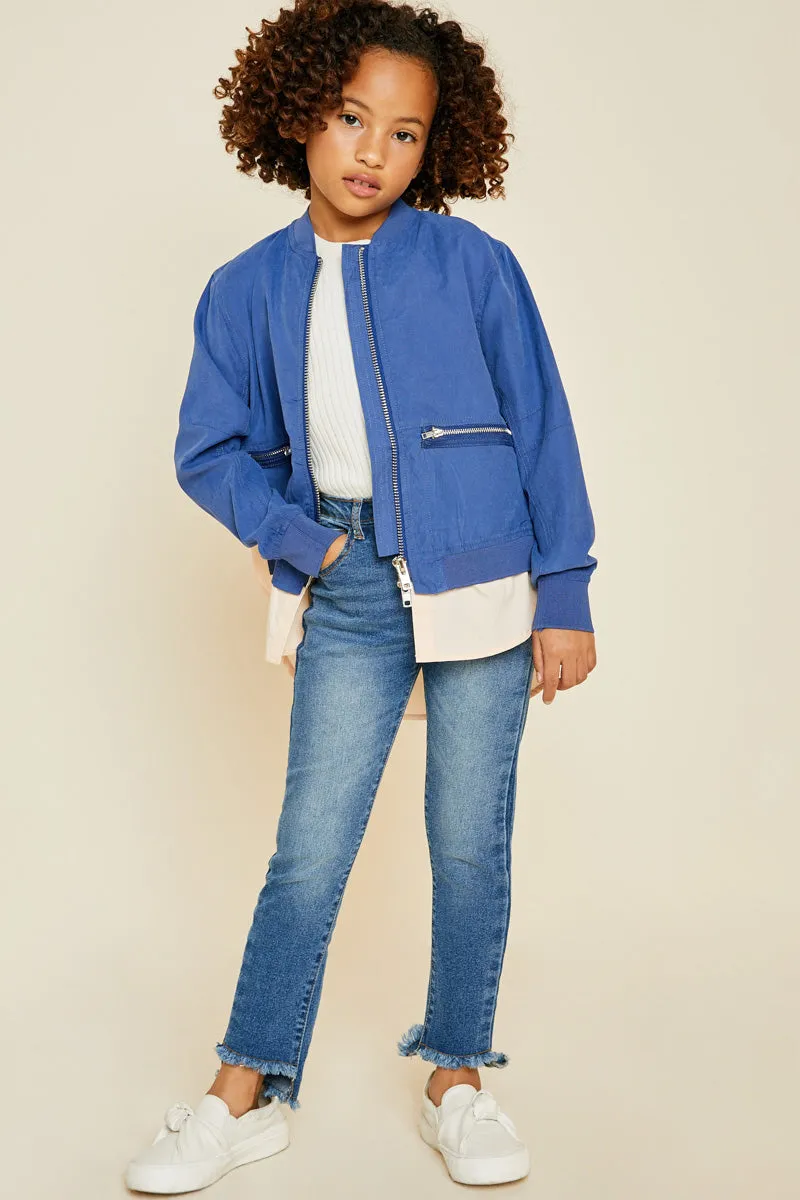 Double Zip-Up Bomber Jacket