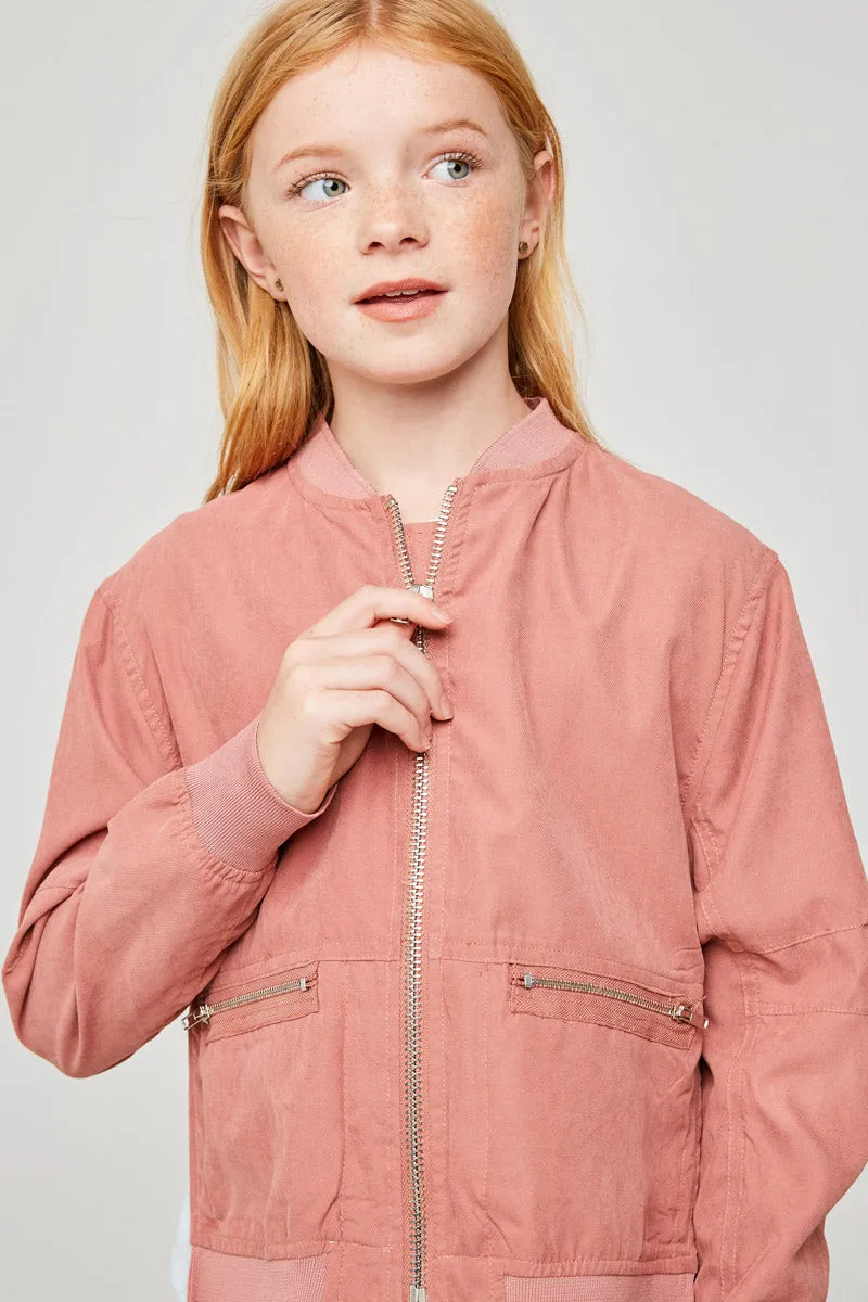 Double Zip-Up Bomber Jacket