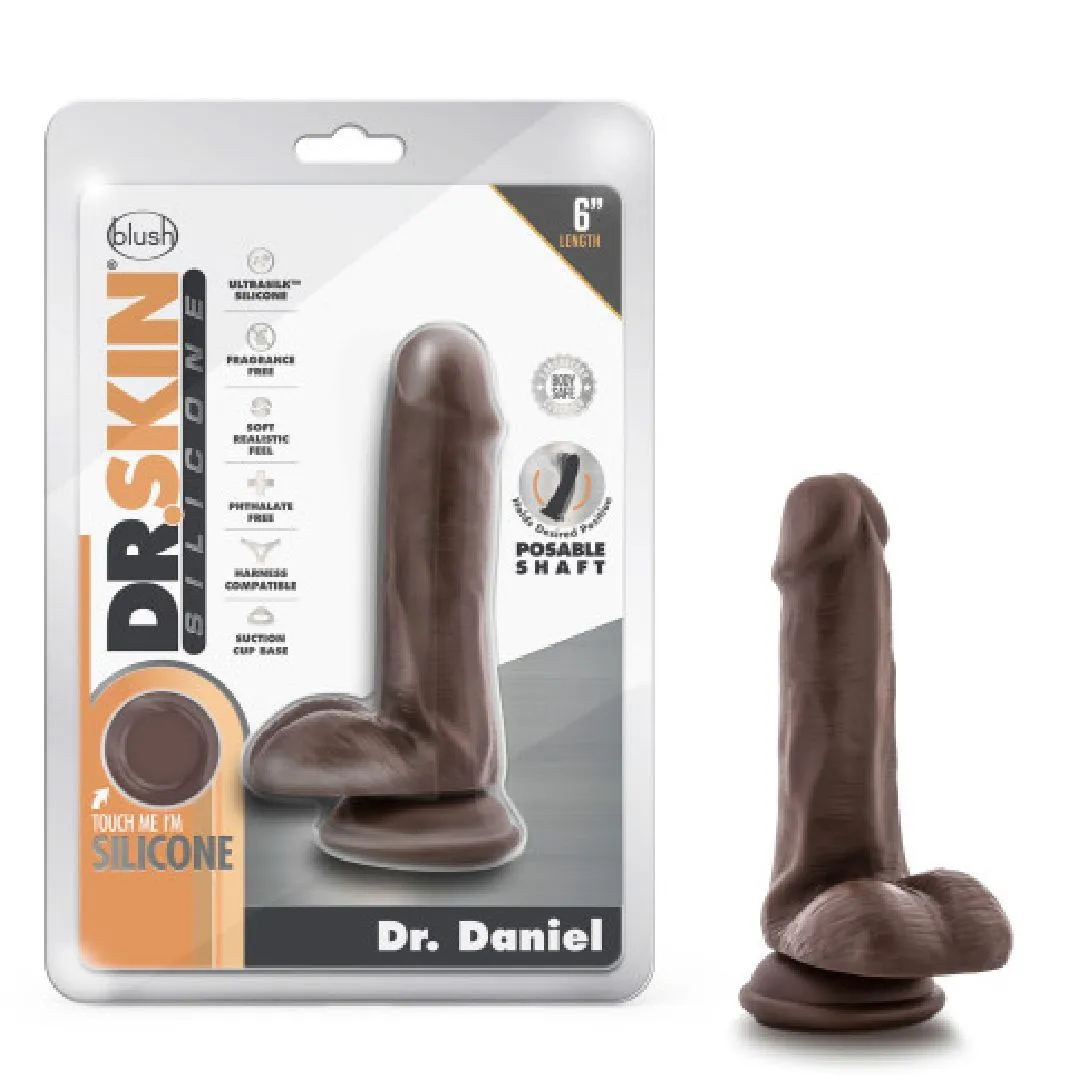 Dr. Daniel 6 Inch Beginner Suction Cup Dildo - Chocolate